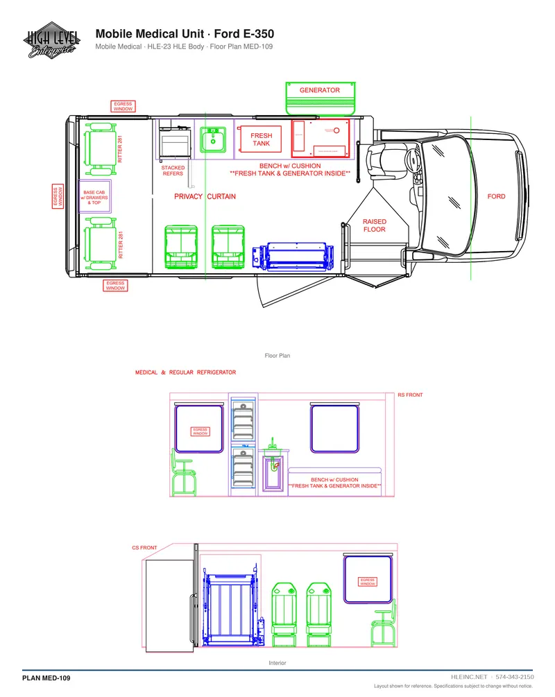 Floor plan MED-109: Mobile Medical Unit