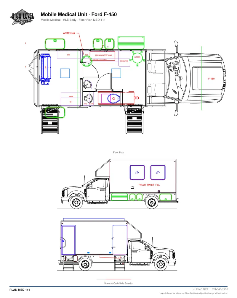Floor plan MED-111: Mobile Medical Unit