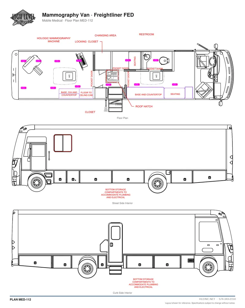 Floor plan MED-112: Mammography Van