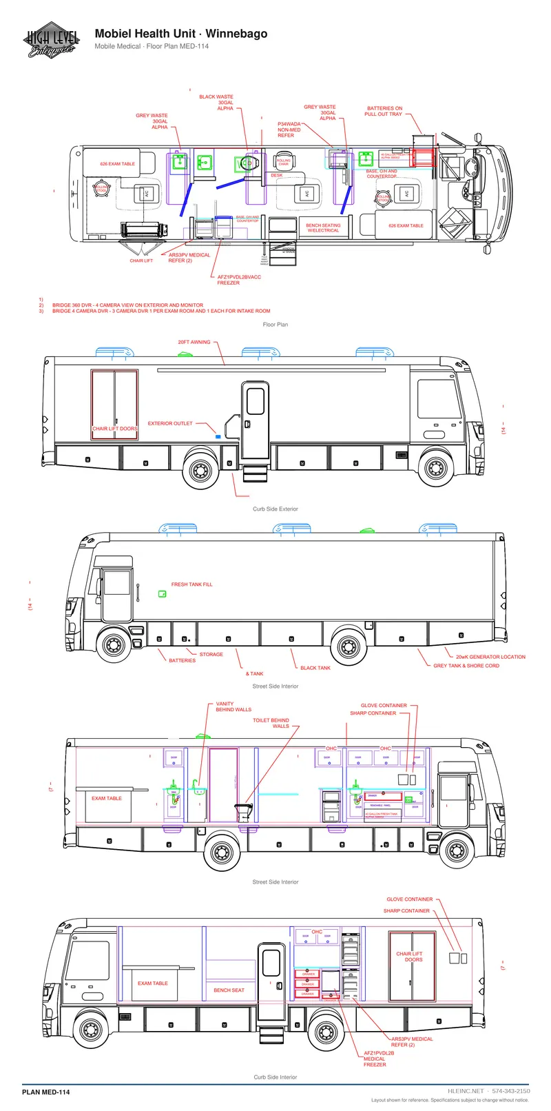 Floor plan MED-114: Mobile Health Unit