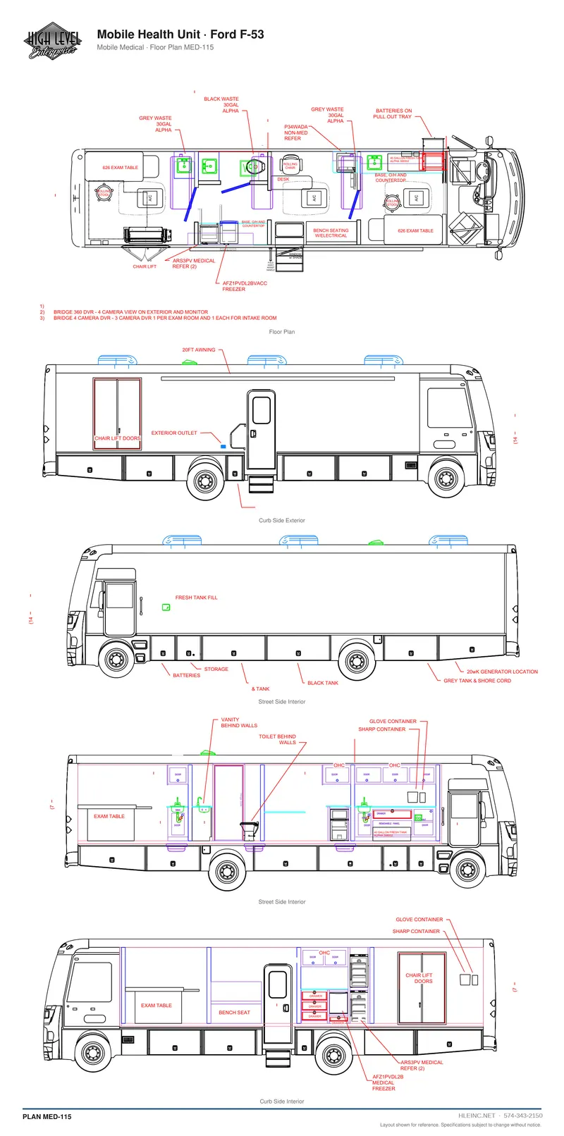 Floor plan MED-115: Mobile Health Unit