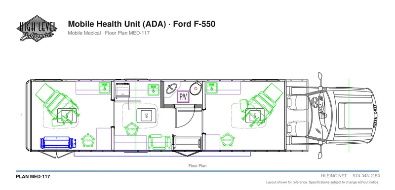 Floor plan MED-117: Mobile Health Unit (ADA)