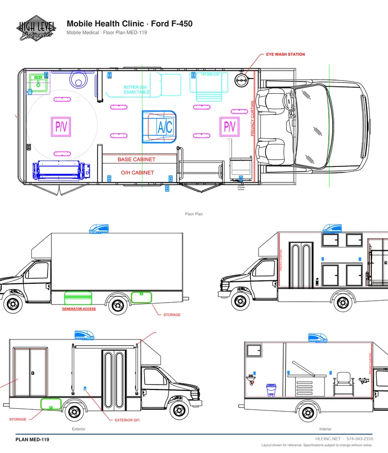 Floor plan MED-119: Mobile Health Clinic