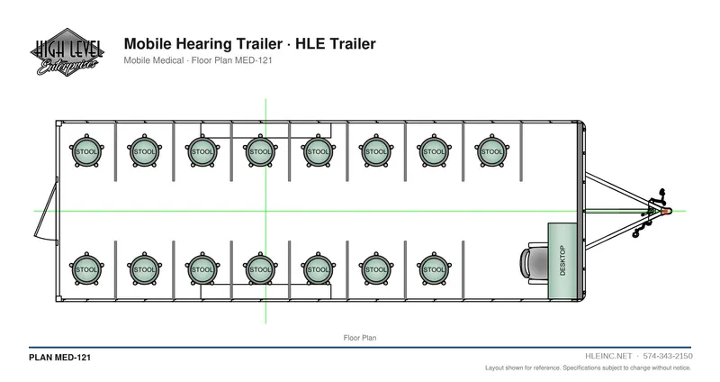 Floor plan MED-121: Mobile Hearing Trailer
