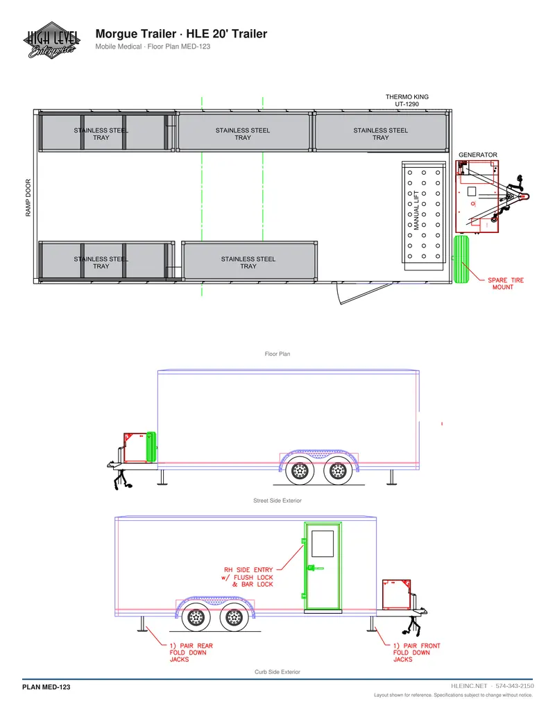 Floor plan MED-123: Morgue Trailer