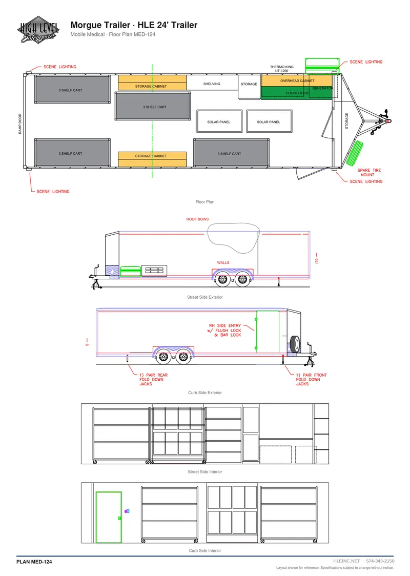 Floor plan MED-124: Morgue Trailer