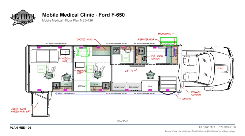 Floor plan MED-126: Mobile Medical Clinic