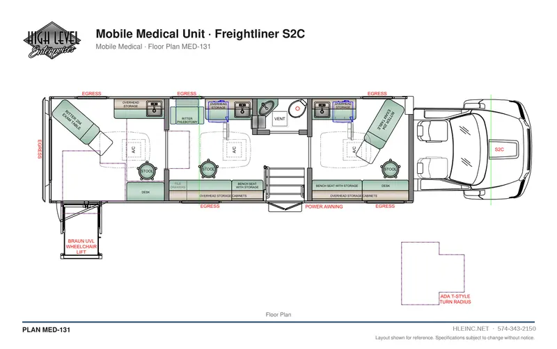Floor plan MED-131: Mobile Medical Unit