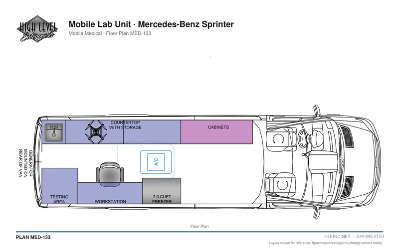 Floor plan MED-133: Mobile Lab Unit