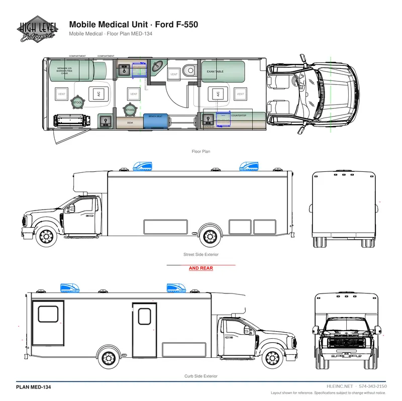 Floor plan MED-134: Mobile Medical Unit