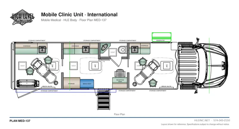 Floor plan MED-137: Mobile Clinic Unit