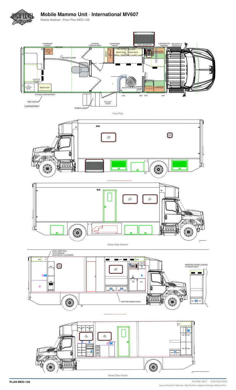 Floor plan MED-139: Mobile Mammography Unit