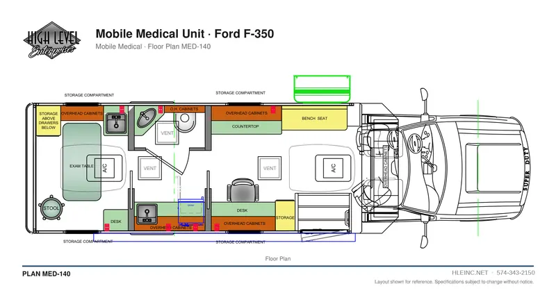 Floor plan MED-140: Mobile Medical Unit