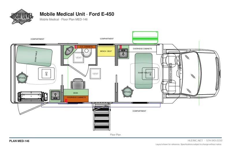 Floor plan MED-146: Mobile Medical Unit