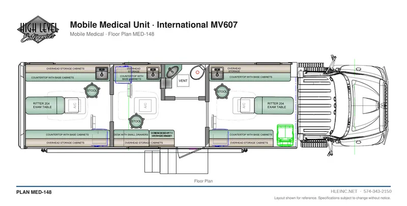 Floor plan MED-148: Mobile Medical Unit