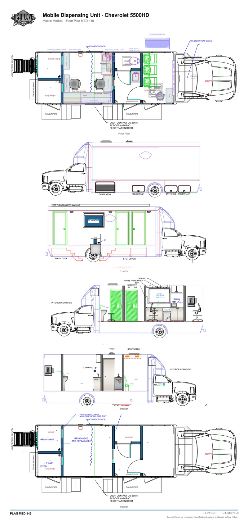 Floor plan MED-149: Mobile Dispensing Unit