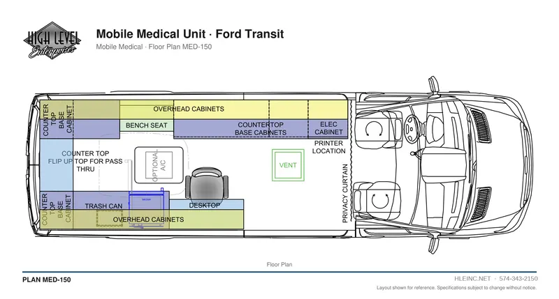 Floor plan MED-150: Mobile Medical Unit
