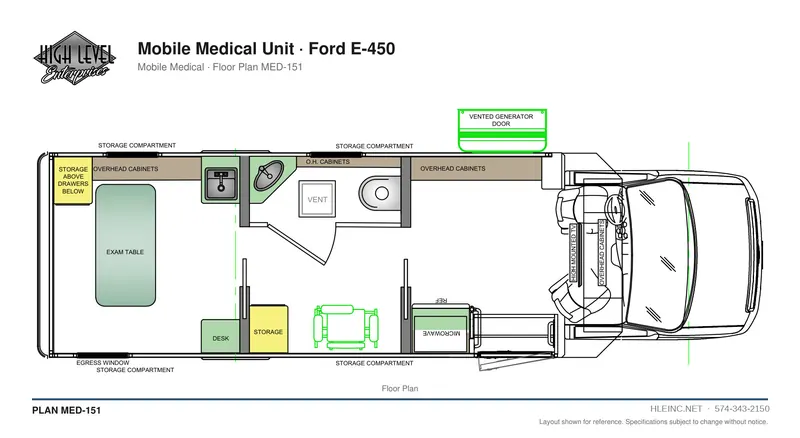 Floor plan MED-151: Mobile Medical Unit