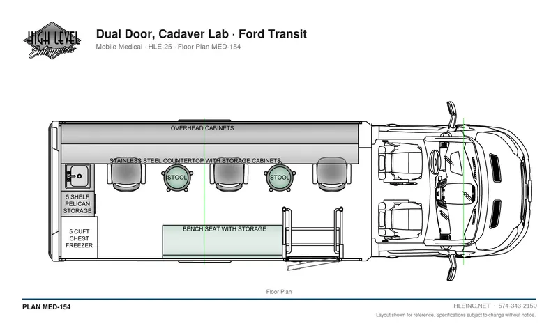 Floor plan MED-154: Dual Door, Cadaver Lab