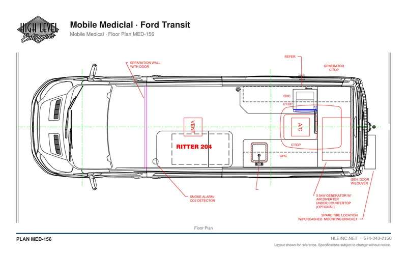 Floor plan MED-156: Mobile Medical