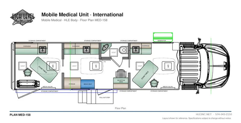 Floor plan MED-158: Mobile Medical Unit