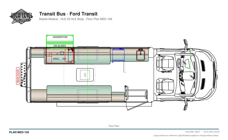 Floor plan MED-159: Transit Bus