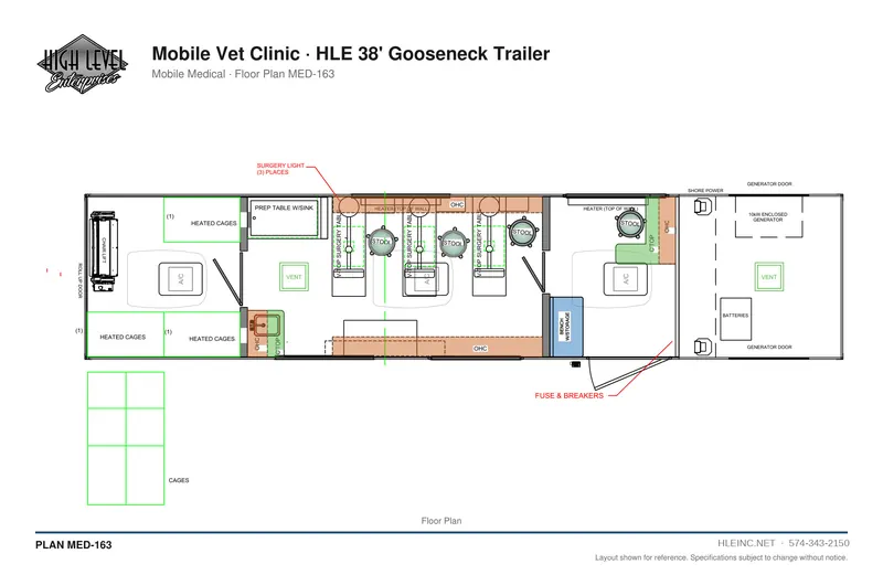 Floor plan MED-163: Mobile Vet Clinic