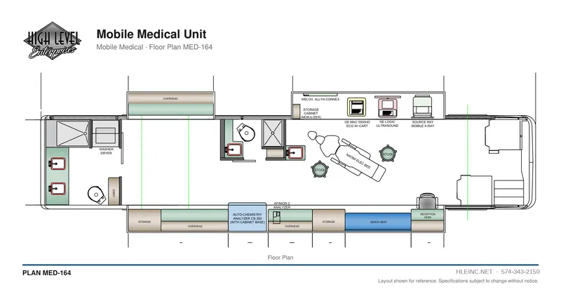 Floor plan MED-164: Mobile Medical Unit