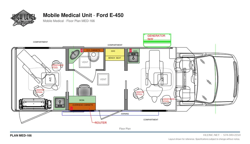 Floor plan MED-166: Mobile Medical Unit
