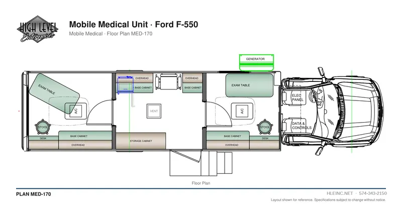 Floor plan MED-170: Mobile Medical Unit