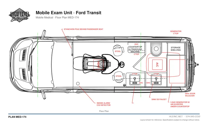Floor plan MED-174: Mobile Exam Unit