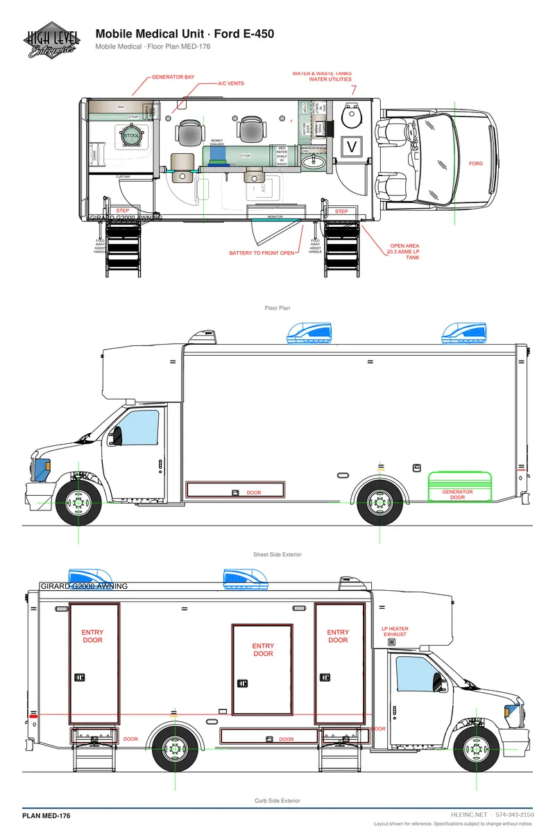Floor plan MED-176: Mobile Medical Unit