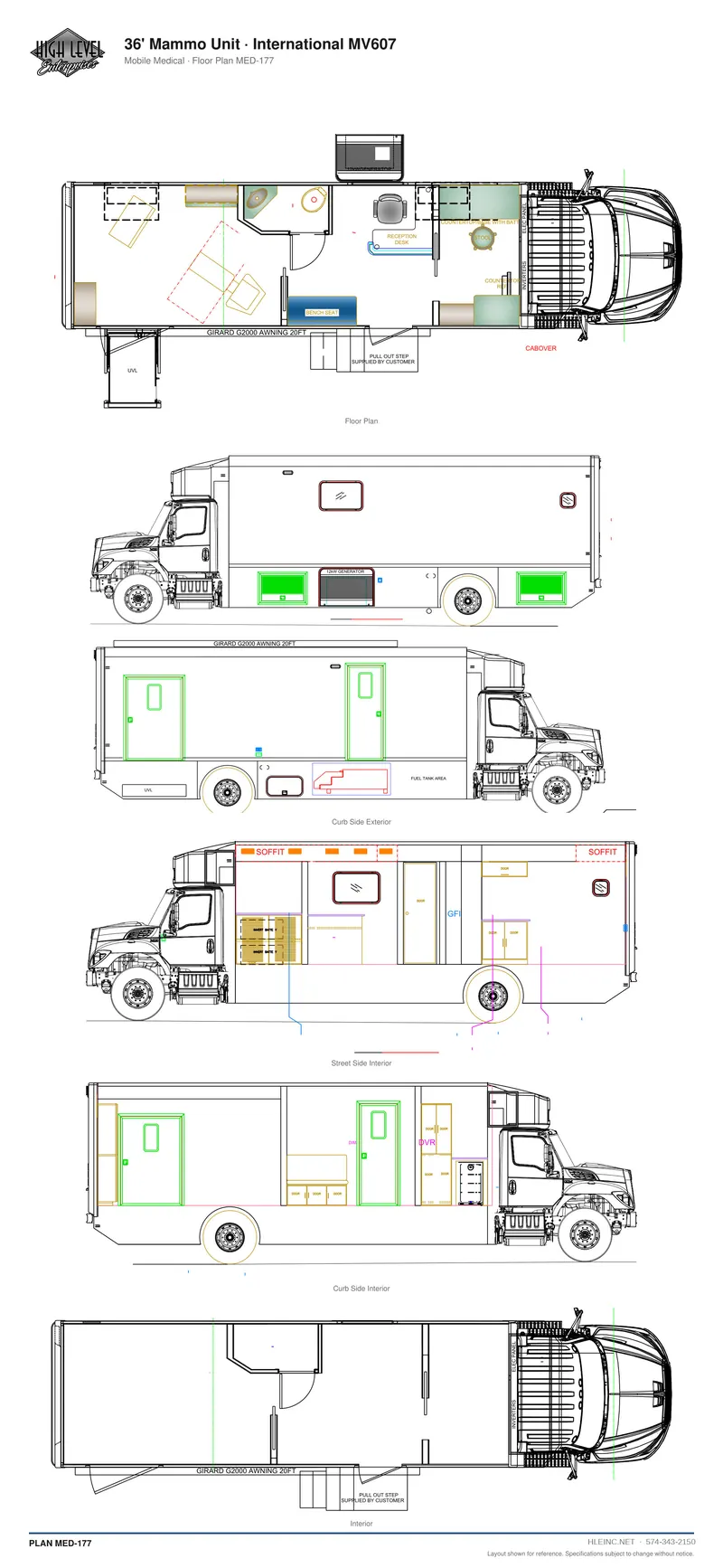 Floor plan MED-177: 36' Mammography Unit
