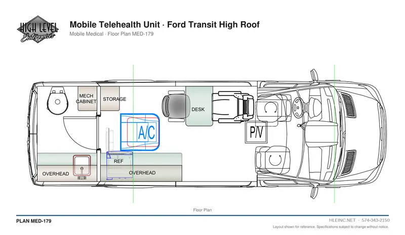 Floor plan MED-179: Mobile Telehealth Unit
