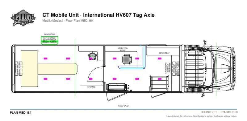 Floor plan MED-184: CT Mobile Unit