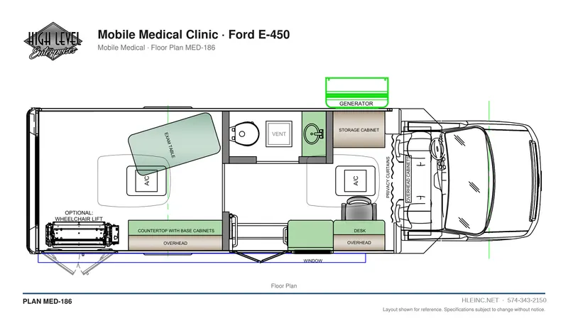 Floor plan MED-186: Mobile Medical Clinic