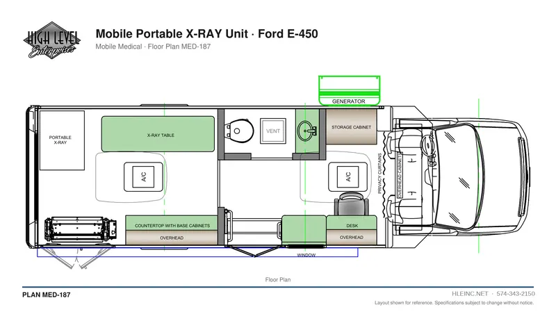 Floor plan MED-187: Mobile Portable X-Ray Unit