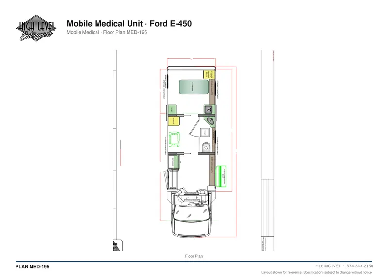 Floor plan MED-195: Mobile Medical Unit