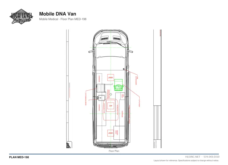 Floor plan MED-198: Mobile DNA Van