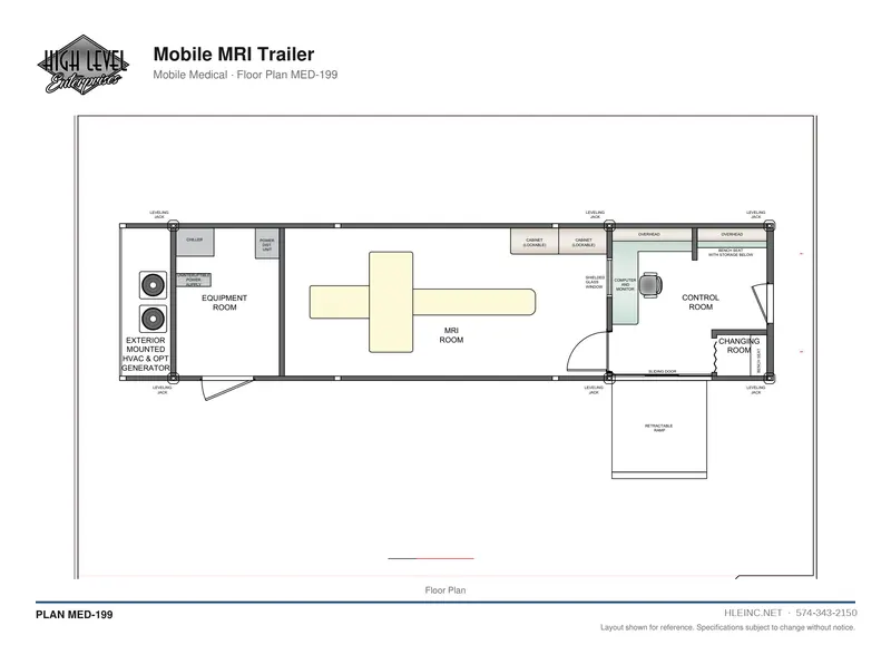Floor plan MED-199: Mobile MRI Trailer