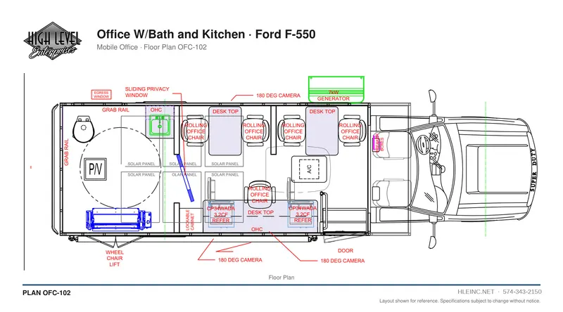 Floor plan OFC-102: Office with Bath and Kitchen