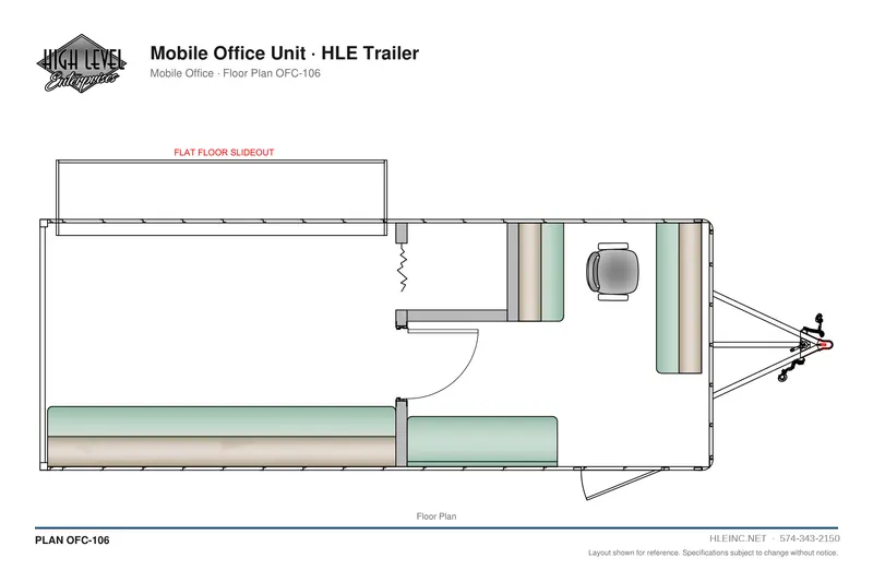 Floor plan OFC-106: Mobile Office Unit