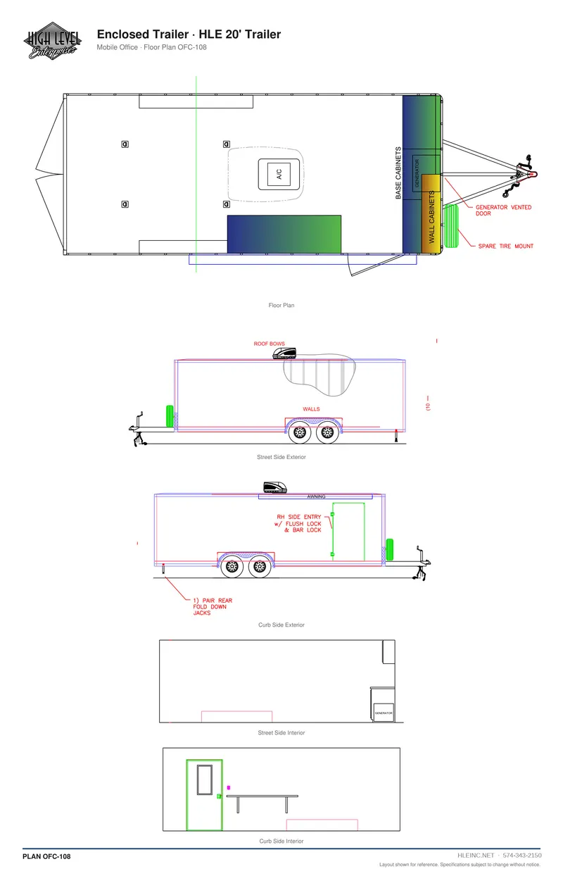 Floor plan OFC-108: Enclosed Trailer