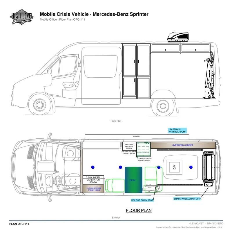 Floor plan OFC-111: Mobile Crisis Vehicle