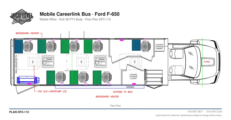 Floor plan OFC-112: Mobile Careerlink Bus