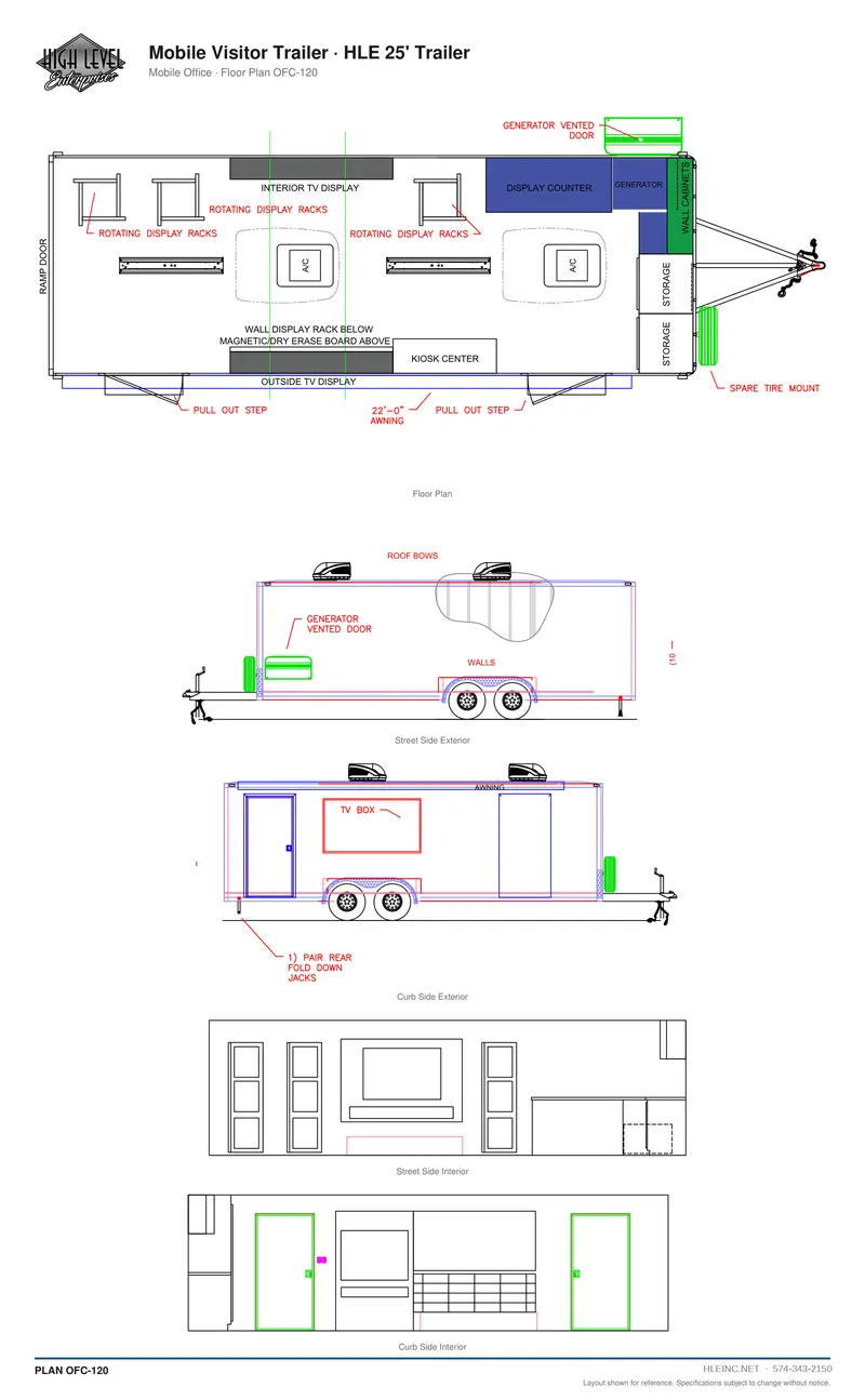Floor plan OFC-120: Mobile Visitor Trailer