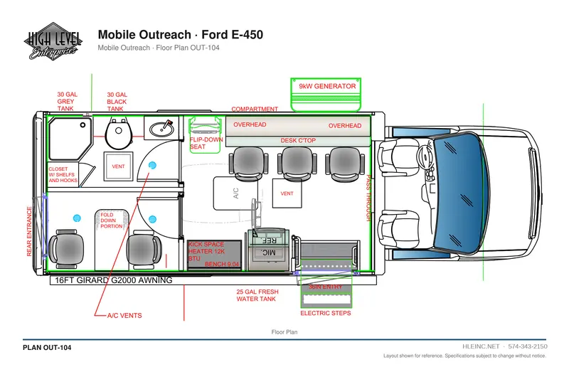 Floor plan OUT-104: Mobile Outreach