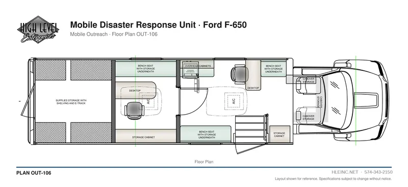 Floor plan OUT-106: Mobile Disaster Response Unit