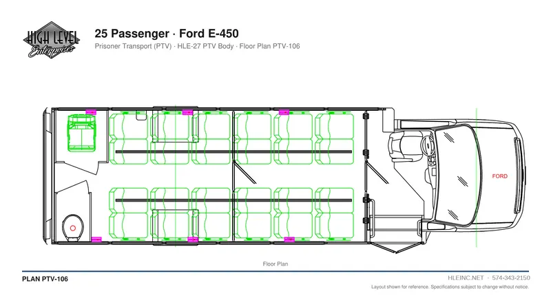Floor plan PTV-106: 25 Passenger