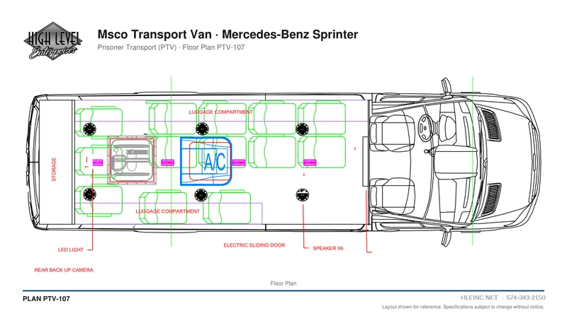 Floor plan PTV-107: MSCO Transport Van